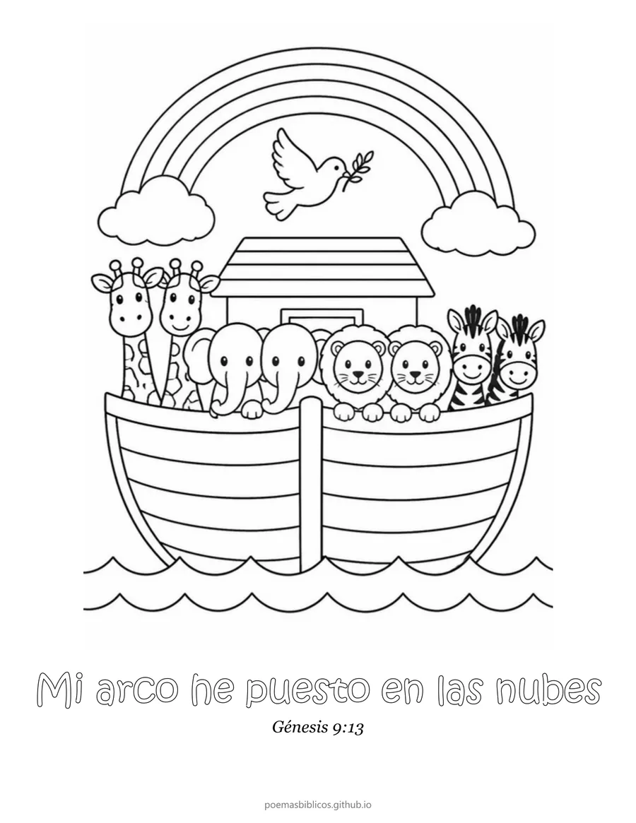 El arca de Noé para colorear