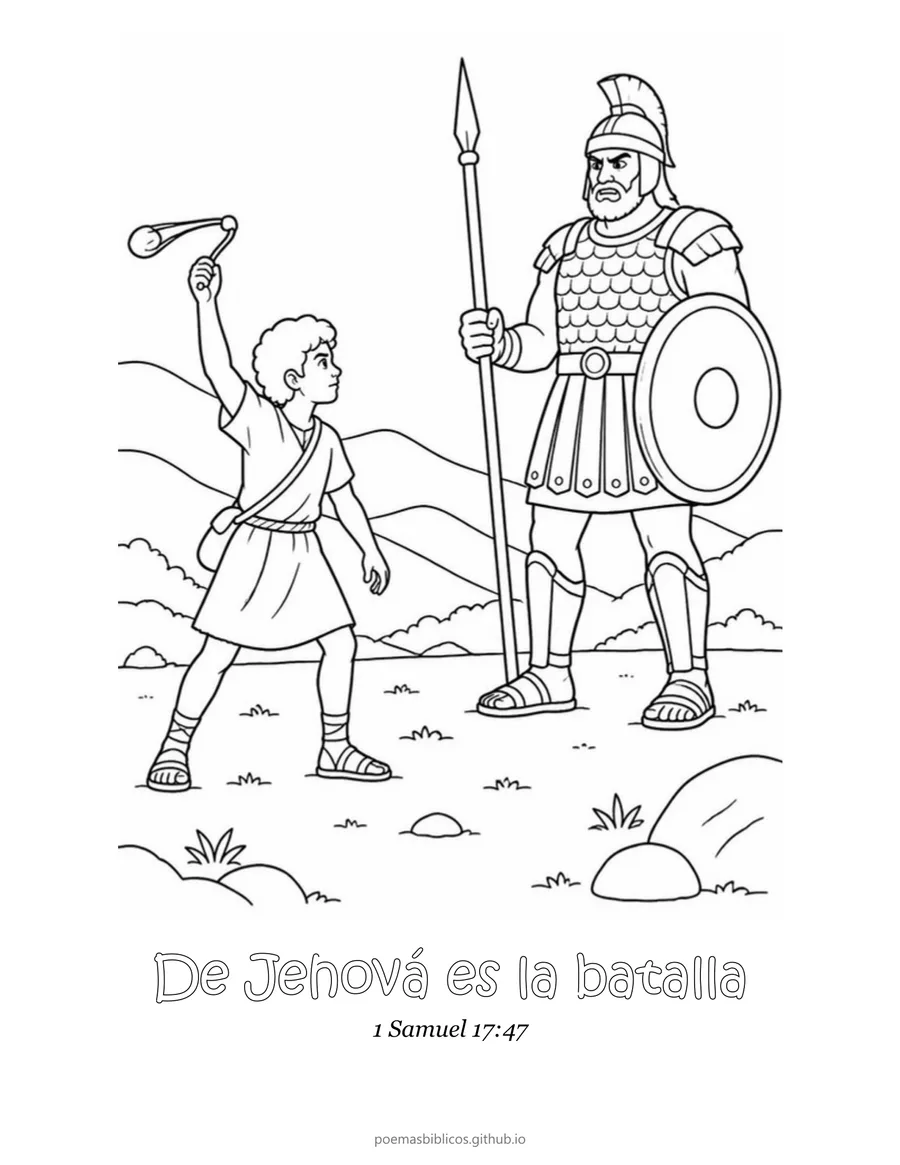 David y Goliat para colorear