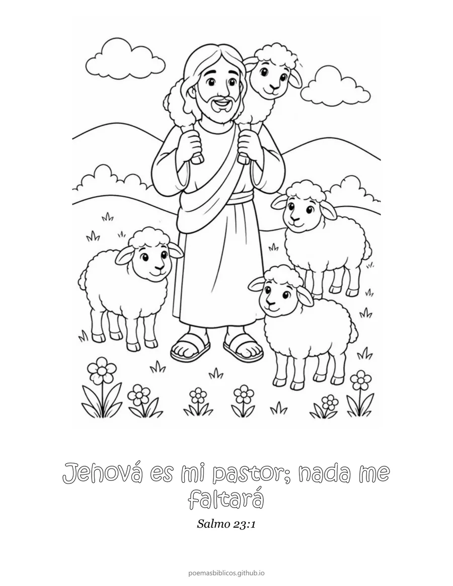 El buen pastor para colorear